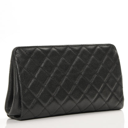Chanel Caviar Quilted CC Large Clutch Black 3 of 7