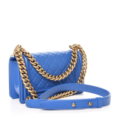 Chanel Lambskin Quilted Small Boy Flap Blue 3 of 10