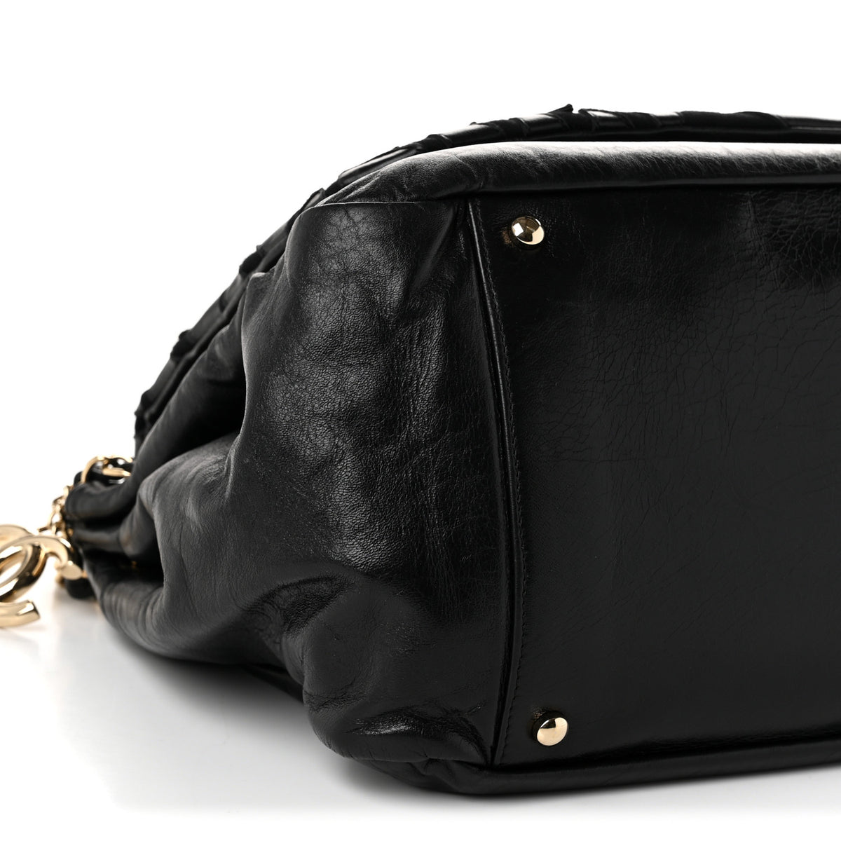 Chanel Lambskin Jersey Large Scales Flap Black 9 of 10