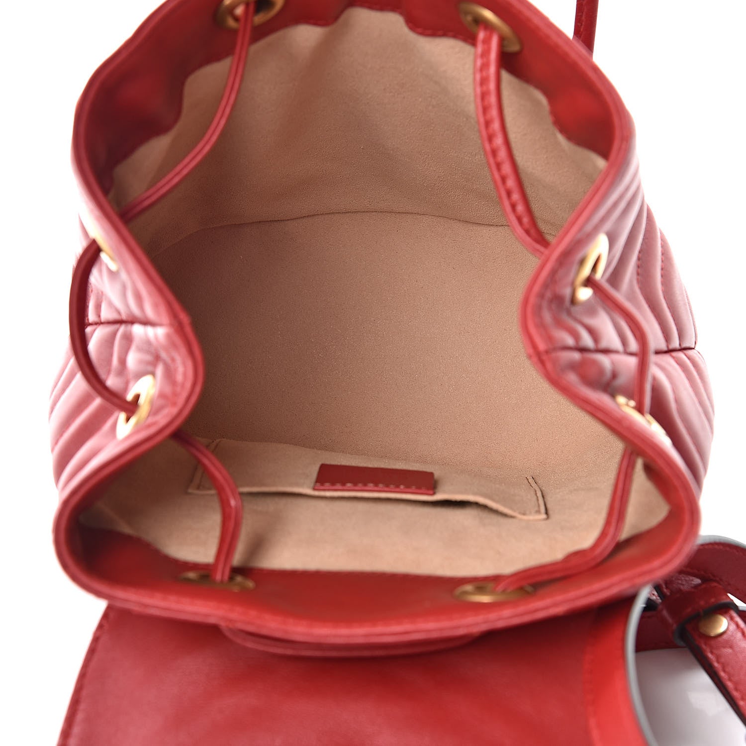 Gucci Calfskin Matelasse GG Marmont Flap Backpack Hibiscus Red 5 of 10