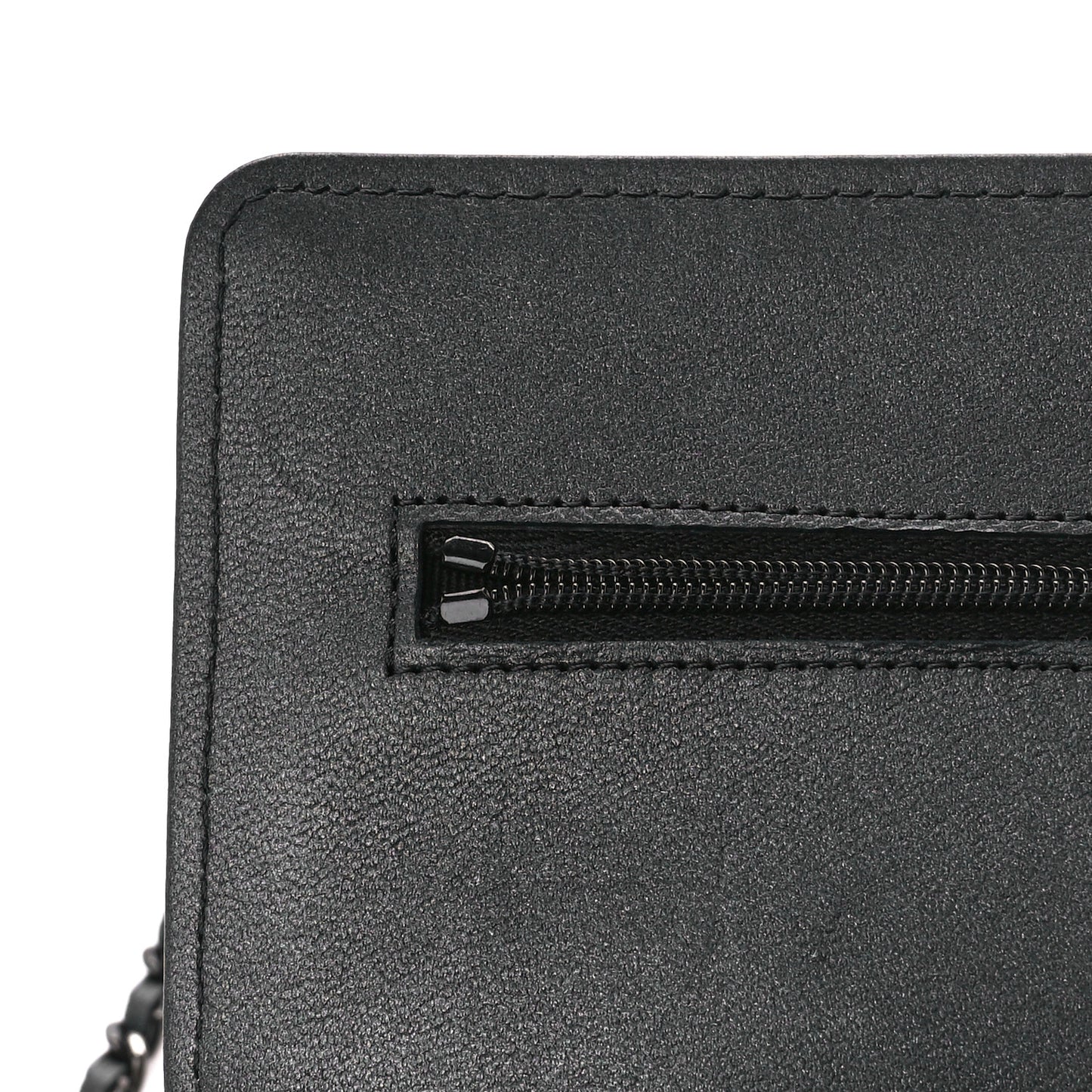 Lambskin Quilted Wallet On Chain WOC So Black