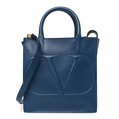 Valentino Garavani Calfskin VLogo Small Walk Tote Peacock 1 of 11