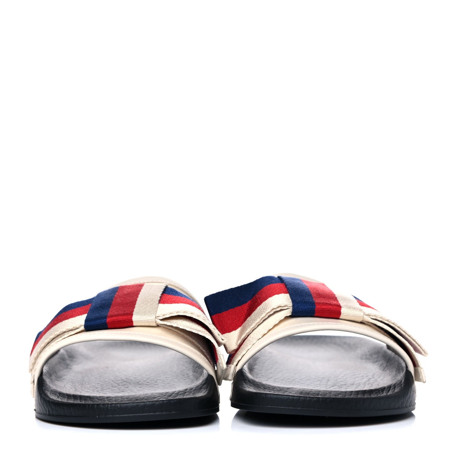 Satin Web Sylvie Bow Slide Sandals 37 White