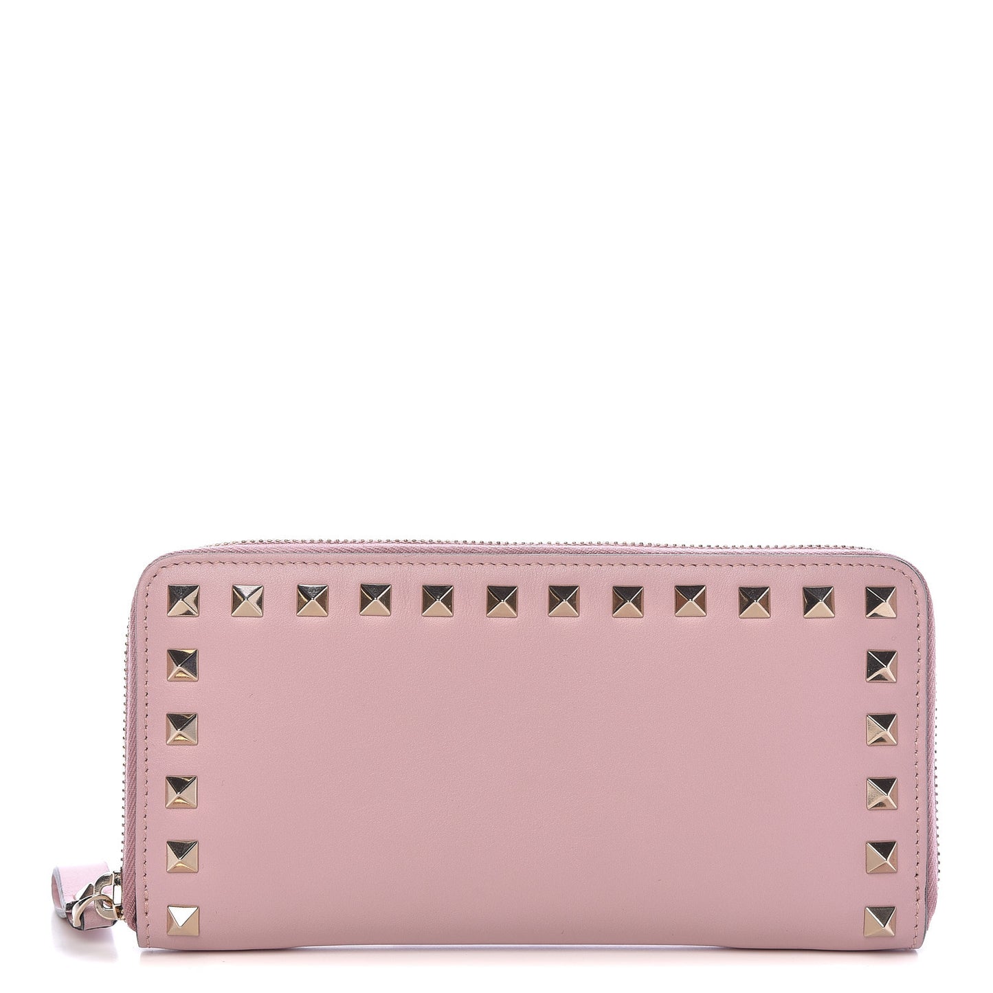 Calfskin Rockstud Zip Around Wallet Cipria