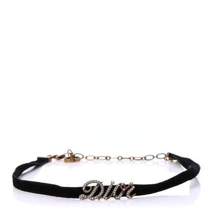 Christian Dior Velvet Pearl DIOR Choker Necklace Black 1 of 5