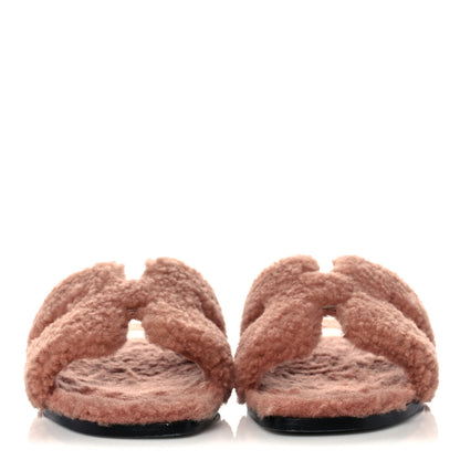Hermes Woolskin Oran Sandals 40 Rose Aube 2 of 7