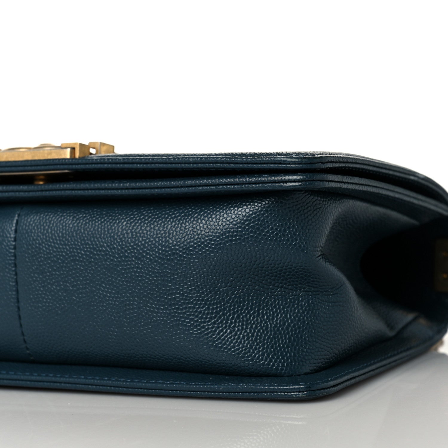 Chanel Caviar Chevron Quilted Medium Boy Flap Blue 9 of 10