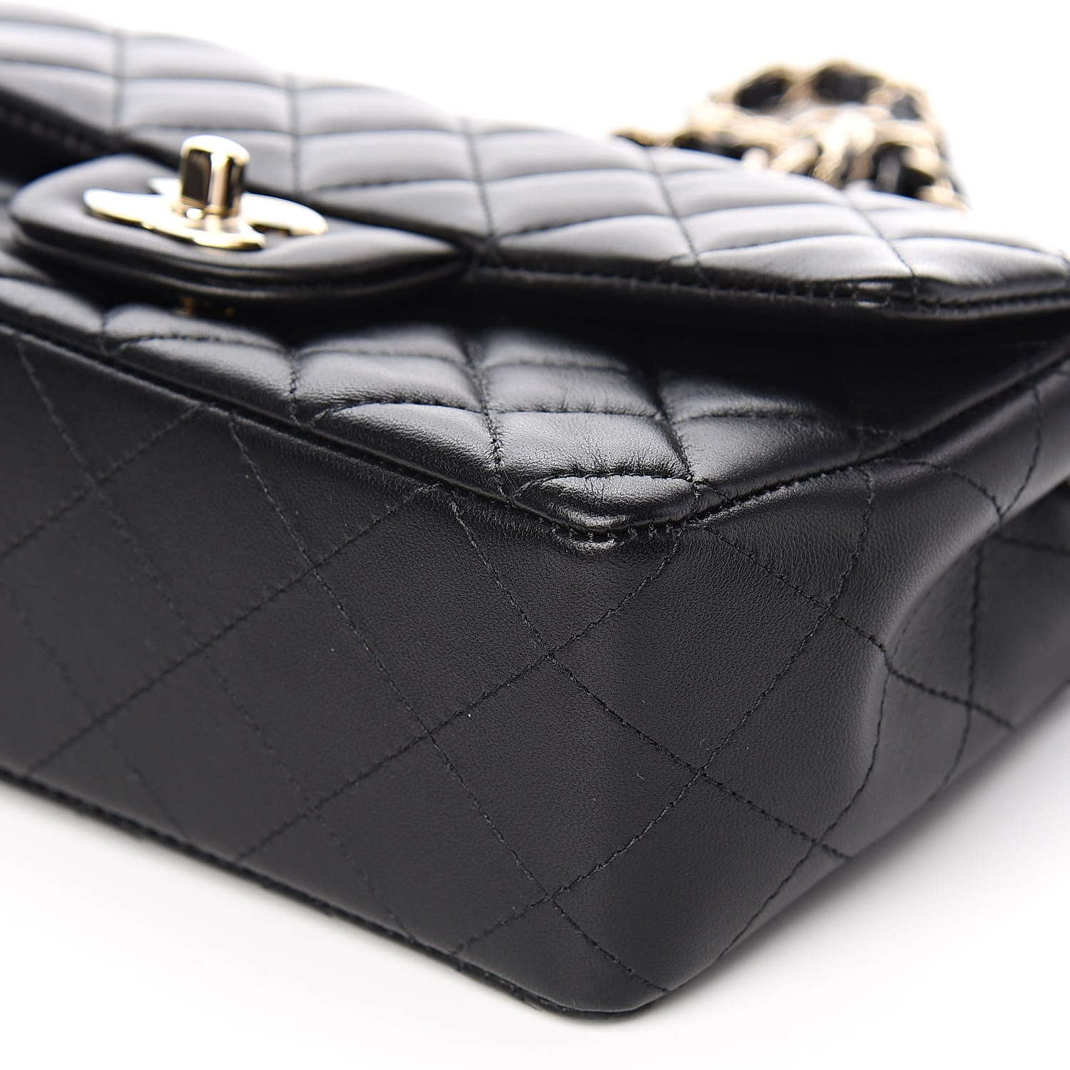 Chanel Lambskin Quilted Mini Rectangular Flap Black 9 of 11