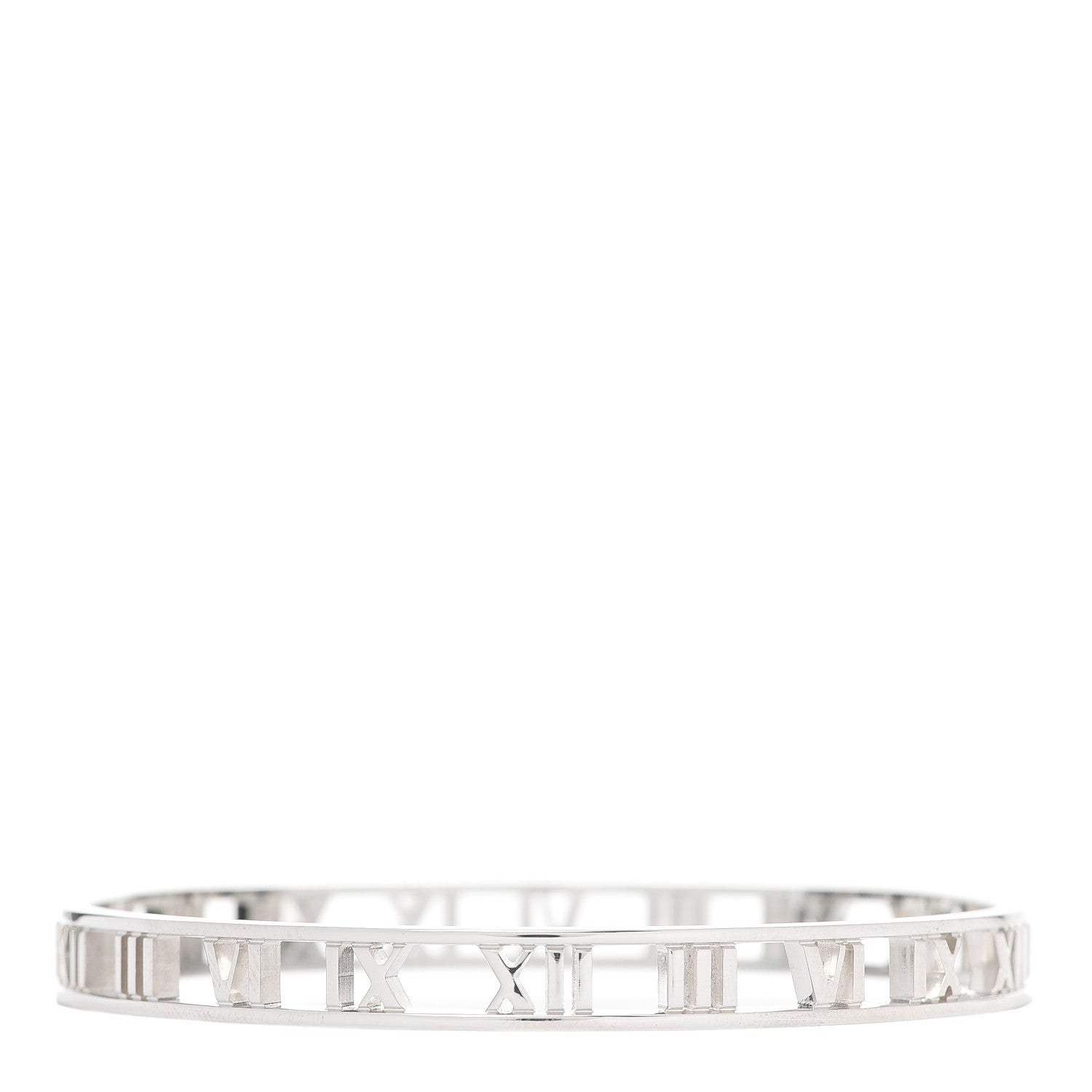Tiffany Sterling Silver Narrow Atlas Open Bangle Bracelet 1 of 6