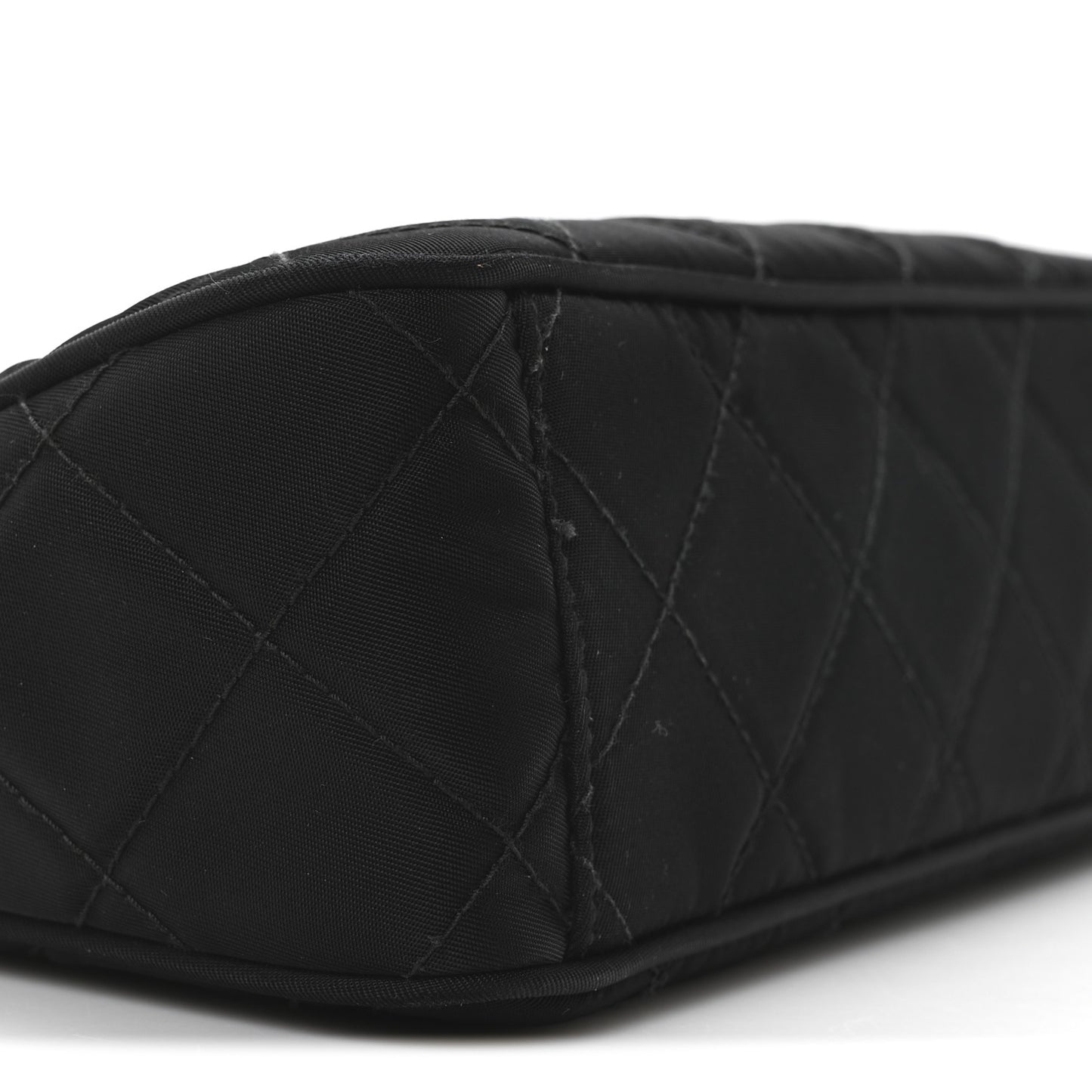 Nylon Tessuto Impuntu Quilted Crossbody Bag Black