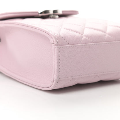 Chanel Grained Calfskin Quilted CC Box Clutch With Chain Rose 10 of 12