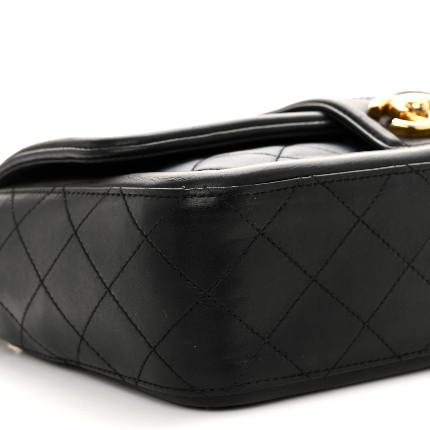Chanel Lambskin Quilted Medium Elegant CC Flap Navy Black 9 of 13