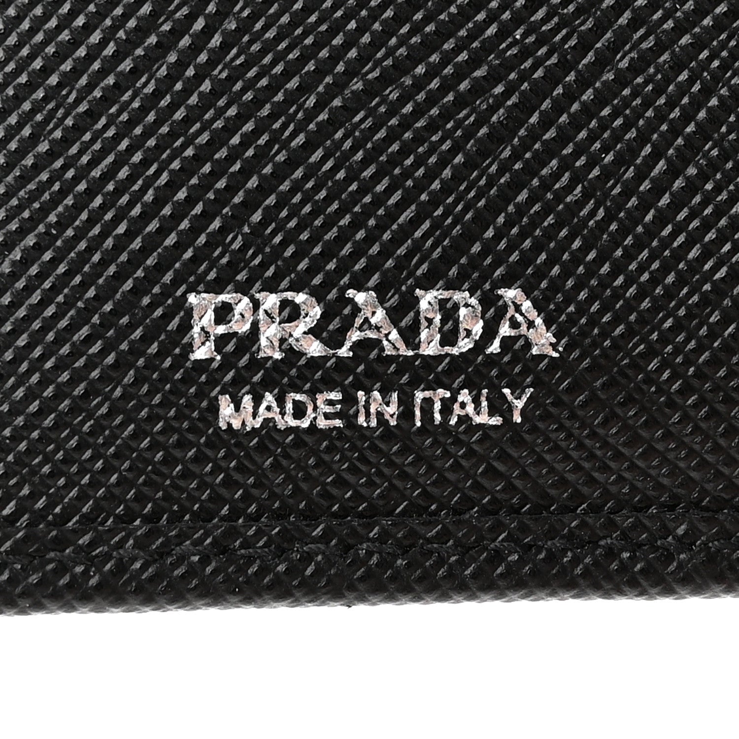 Prada Saffiano Small Triangle Bi-Fold Wallet Black 6 of 10