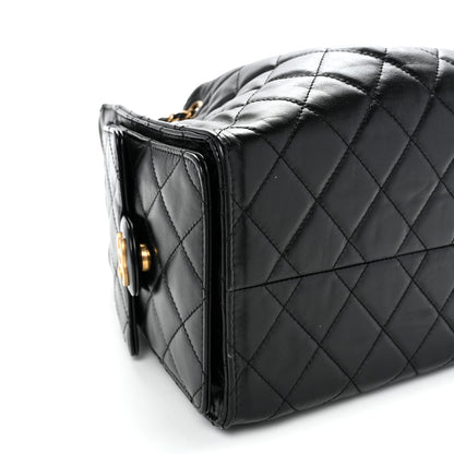 Chanel Shiny Crumpled Calfskin Quilted Small Chanel 25 Handbag Black 9 of 10