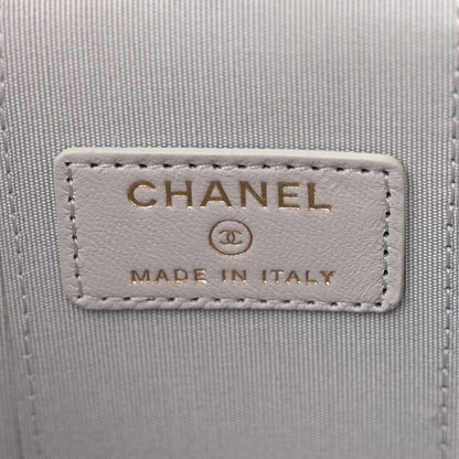 Chanel Lambskin Quilted Top Handle Mini Vanity Case With Chain Grey 6 of 14