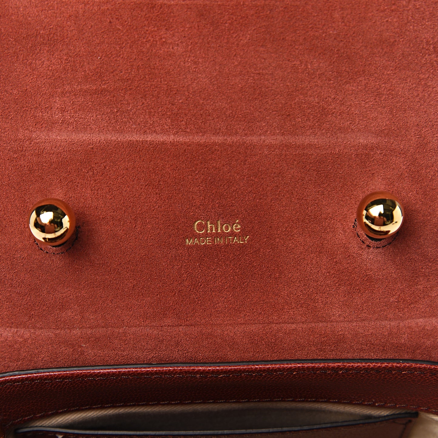 Calfskin Lizard Embossed Small Aby Lock Sepia Brown