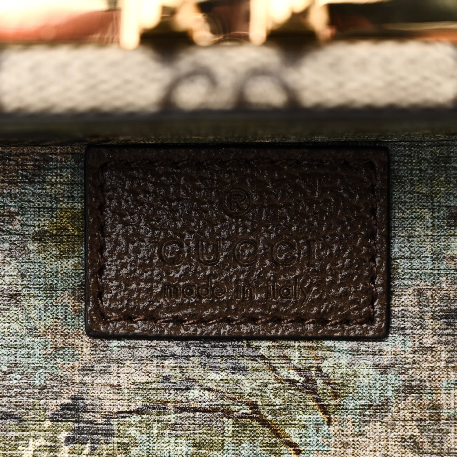 Gucci GG Supreme Monogram Textured Dollar Calfskin Studded Padlock Hexagon Top Handle Case Beige Ebony New Acero 6 of 10
