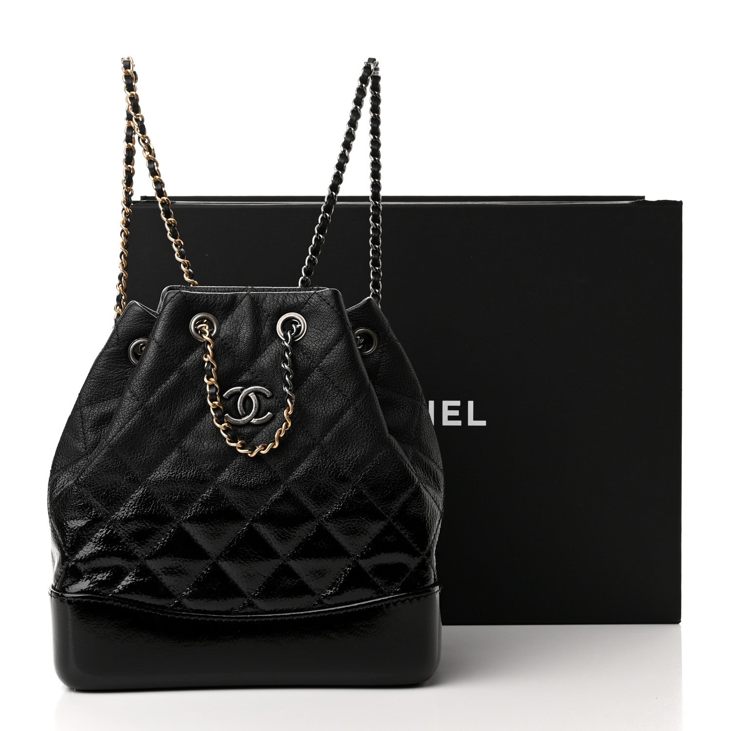 Chanel Patent Goatskin Quilted Small Gabrielle Backpack Black 11 of 11