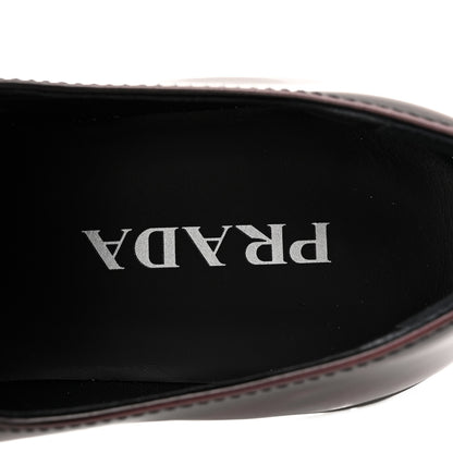 Prada Spazzolato Metal Triangle Logo 50mm Loafers 39 Cordovan 8 of 10