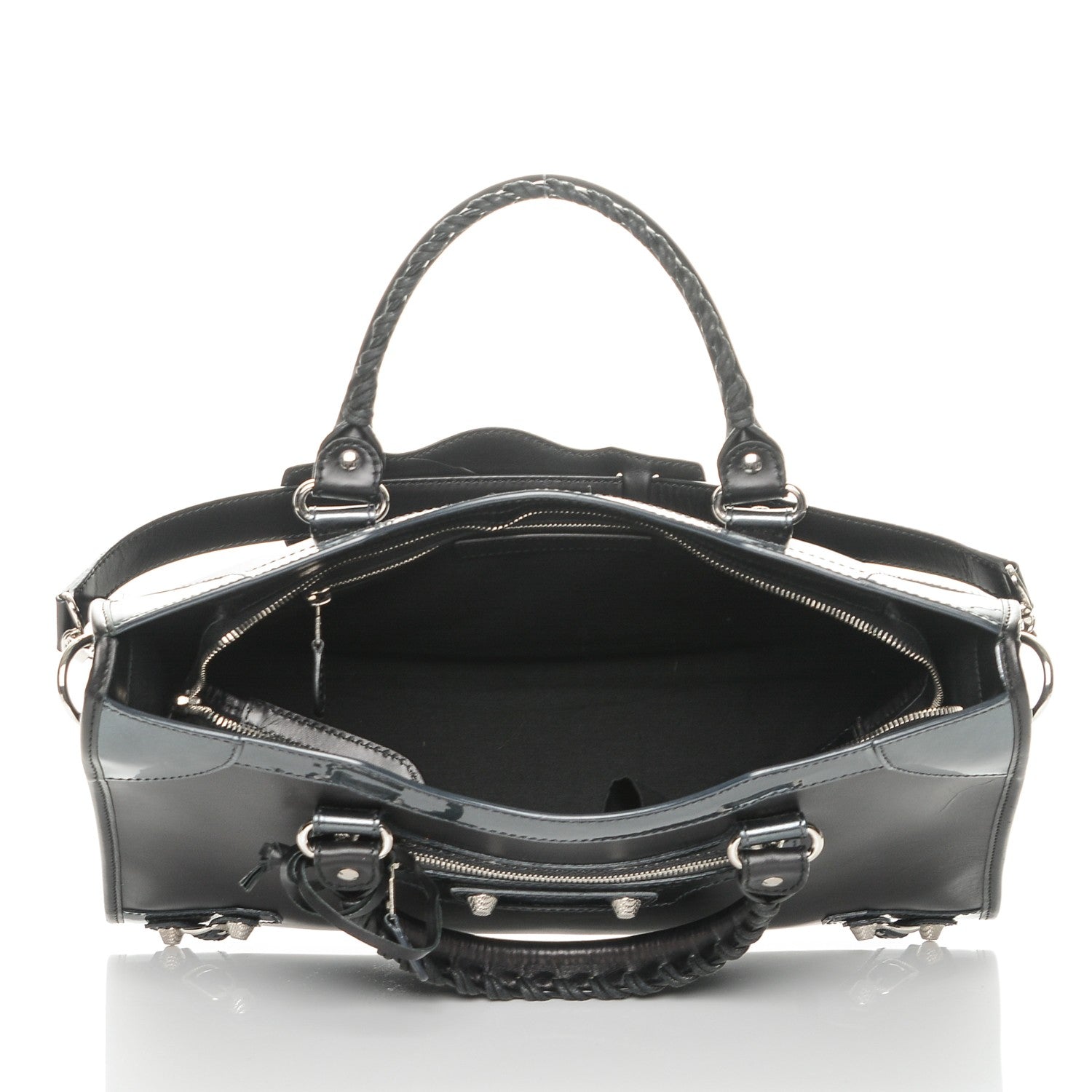 Balenciaga Smooth Calfskin Metallic Patent Giant 12 Silver Hardware City Black Gris 5 of 6