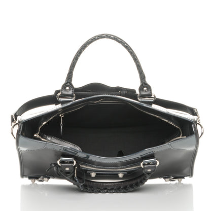 Balenciaga Smooth Calfskin Metallic Patent Giant 12 Silver Hardware City Black Gris 5 of 6