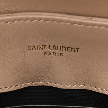 Saint Laurent Calfskin Y Quilted Monogram Small Loulou Chain Satchel Dark Beige 5 of 10