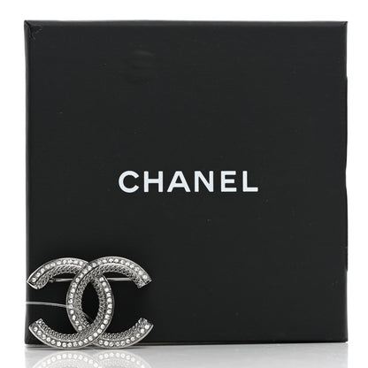 Chanel Crystal Chain CC Brooch Silver 4 of 4