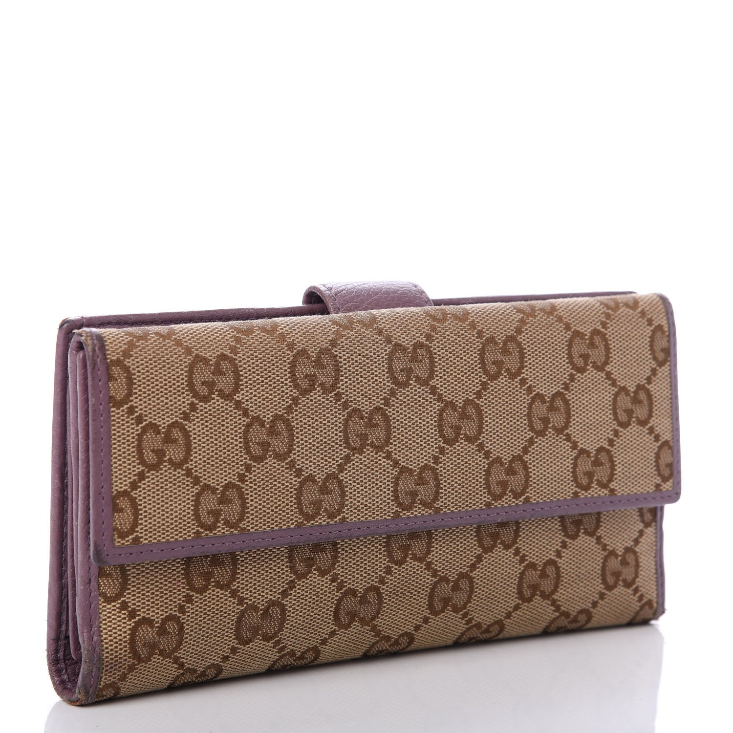 Gucci Monogram Cellarius Calfskin Miss GG Continental Wallet Beige Ebony Lilac 3 of 7