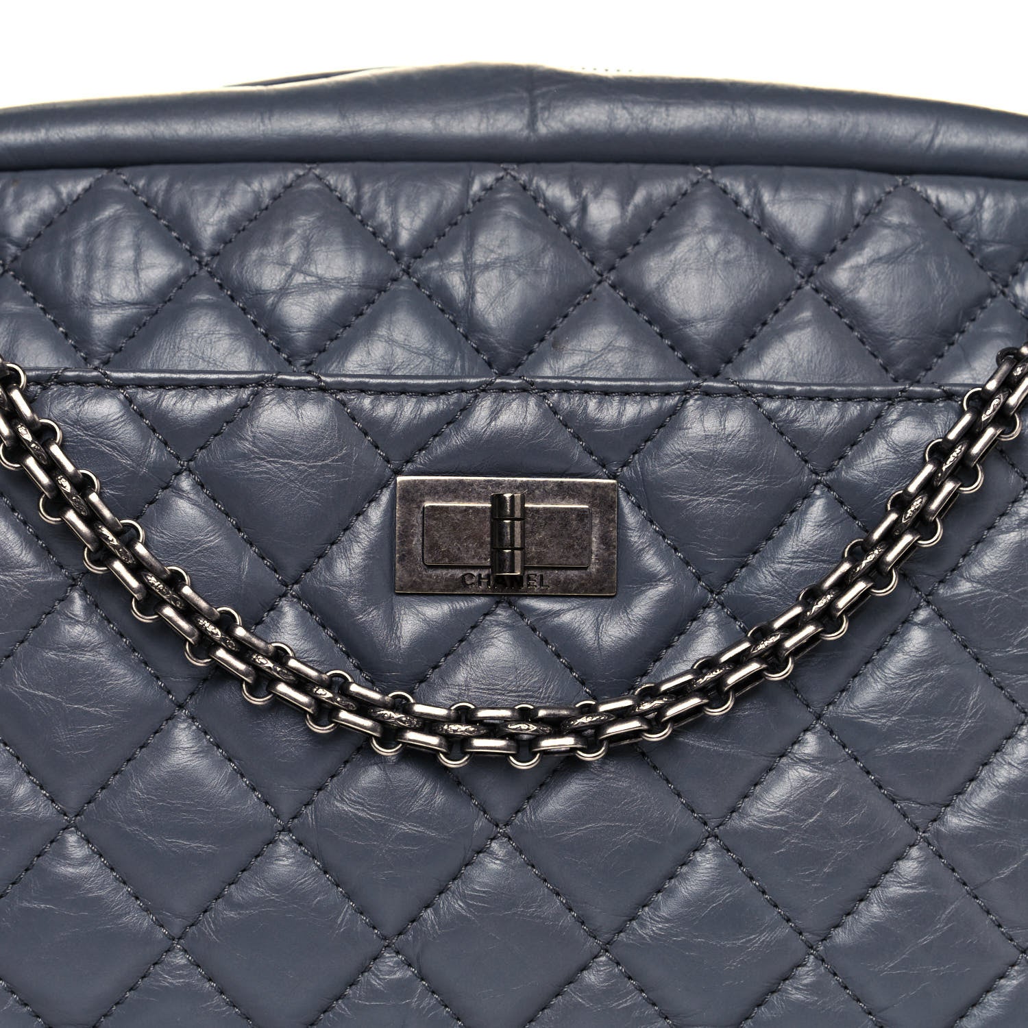 Chanel Aged Calfskin Quilted Medium Reissue Camera Case Grey 7 of 12