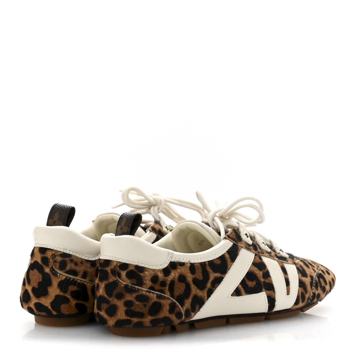 Louis Vuitton Calfskin Pony Hair Leopard LV Sneakerina 37 Brown 5 of 10