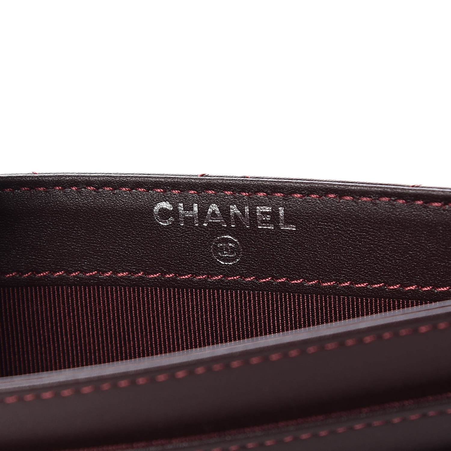 Chanel Calfskin Stitched Removable Insert Burgundy 6 of 8