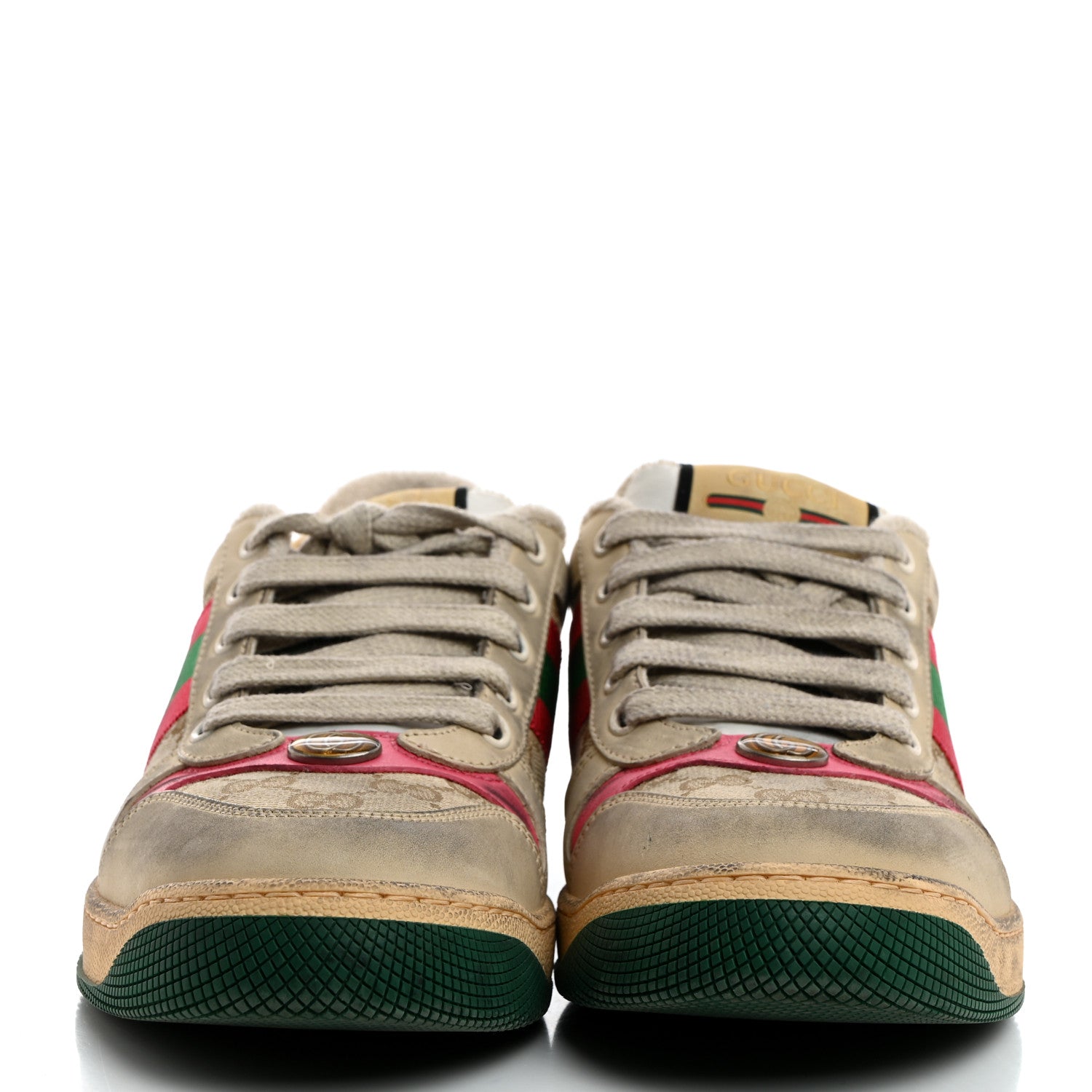 Gucci GG Monogram Nubuck Web Womens Screener Sneakers 39.5 New Sand Dusty Milk Pink 2 of 9