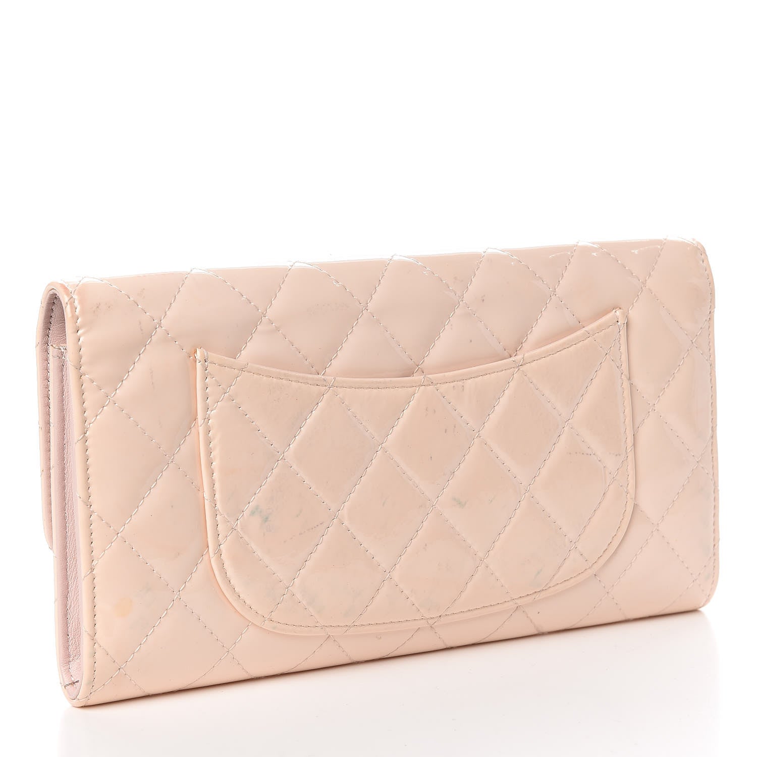 Chanel Patent Quilted Large Flap Wallet Pink 3 of 24