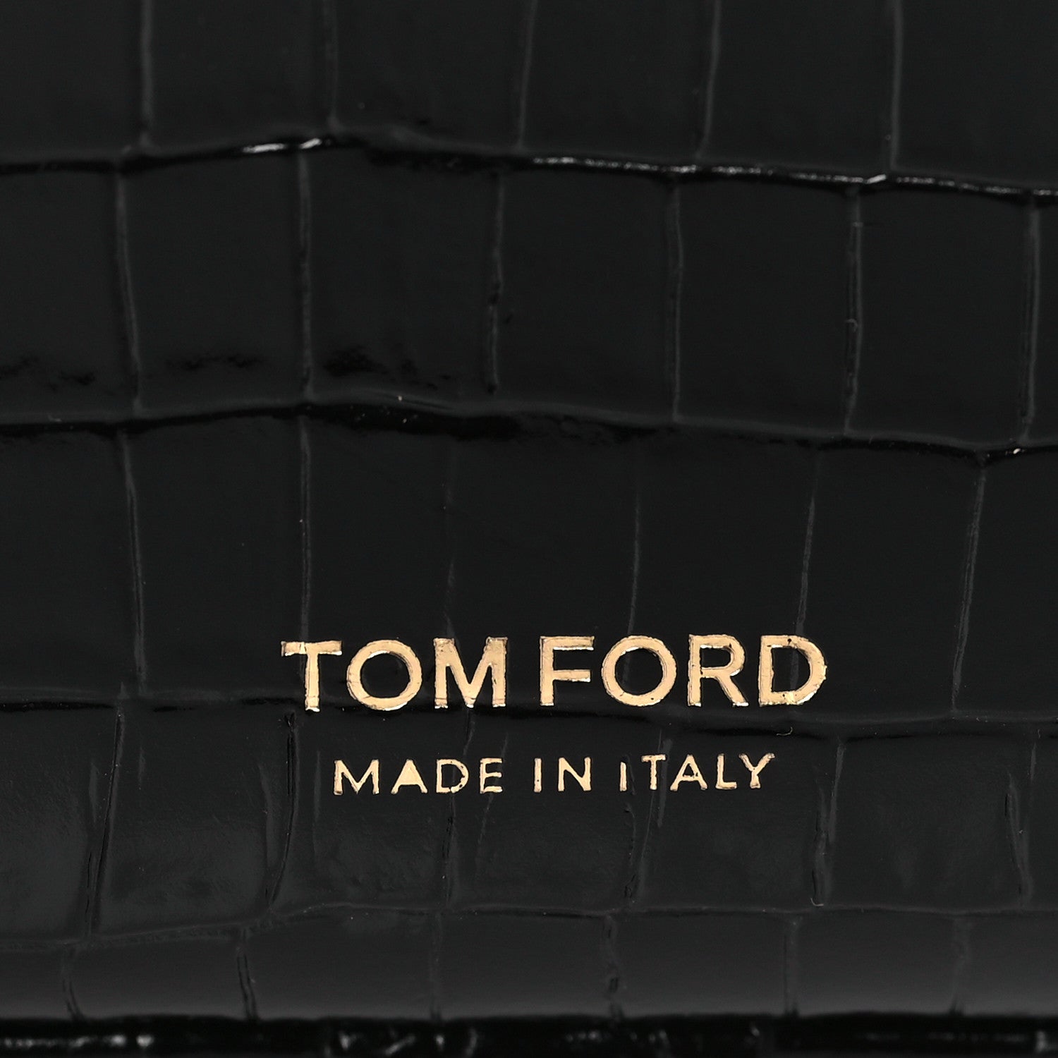 Tom Ford Calfskin Crocodile Embossed Small Zip Belt Bag Black 6 of 9