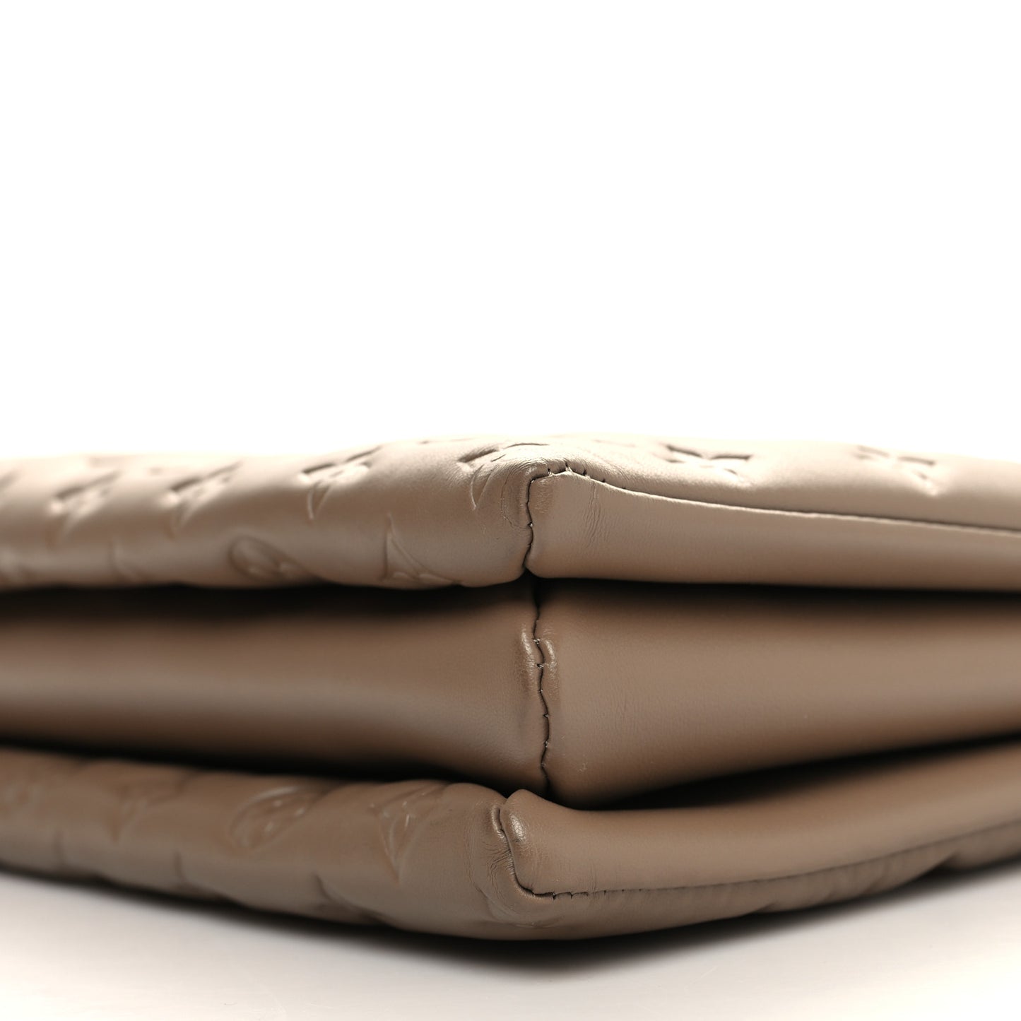 Lambskin Embossed Monogram Coussin MM Taupe