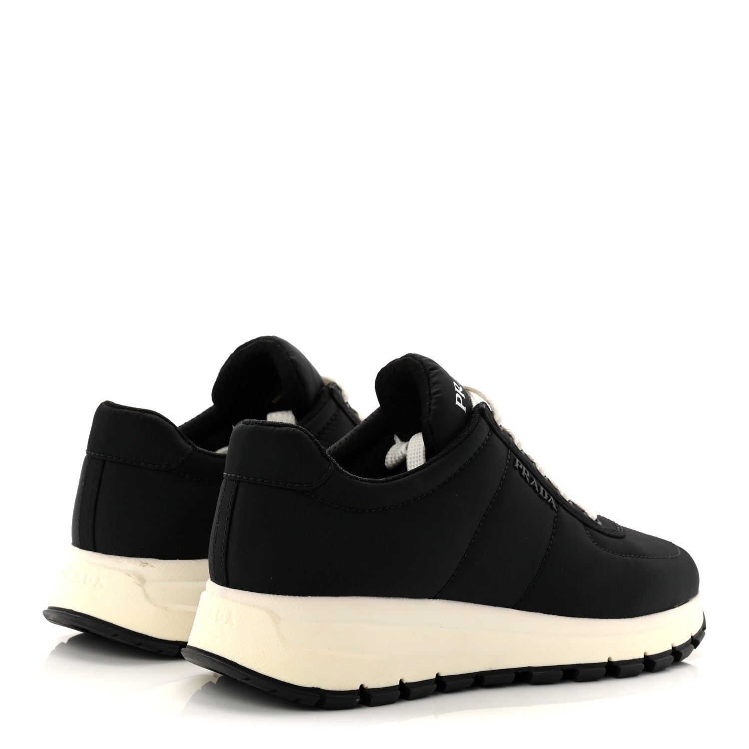 Prada Re-Nylon Piuma Logo Quilted 45mm Sneakers 36.5 Black 4 of 10