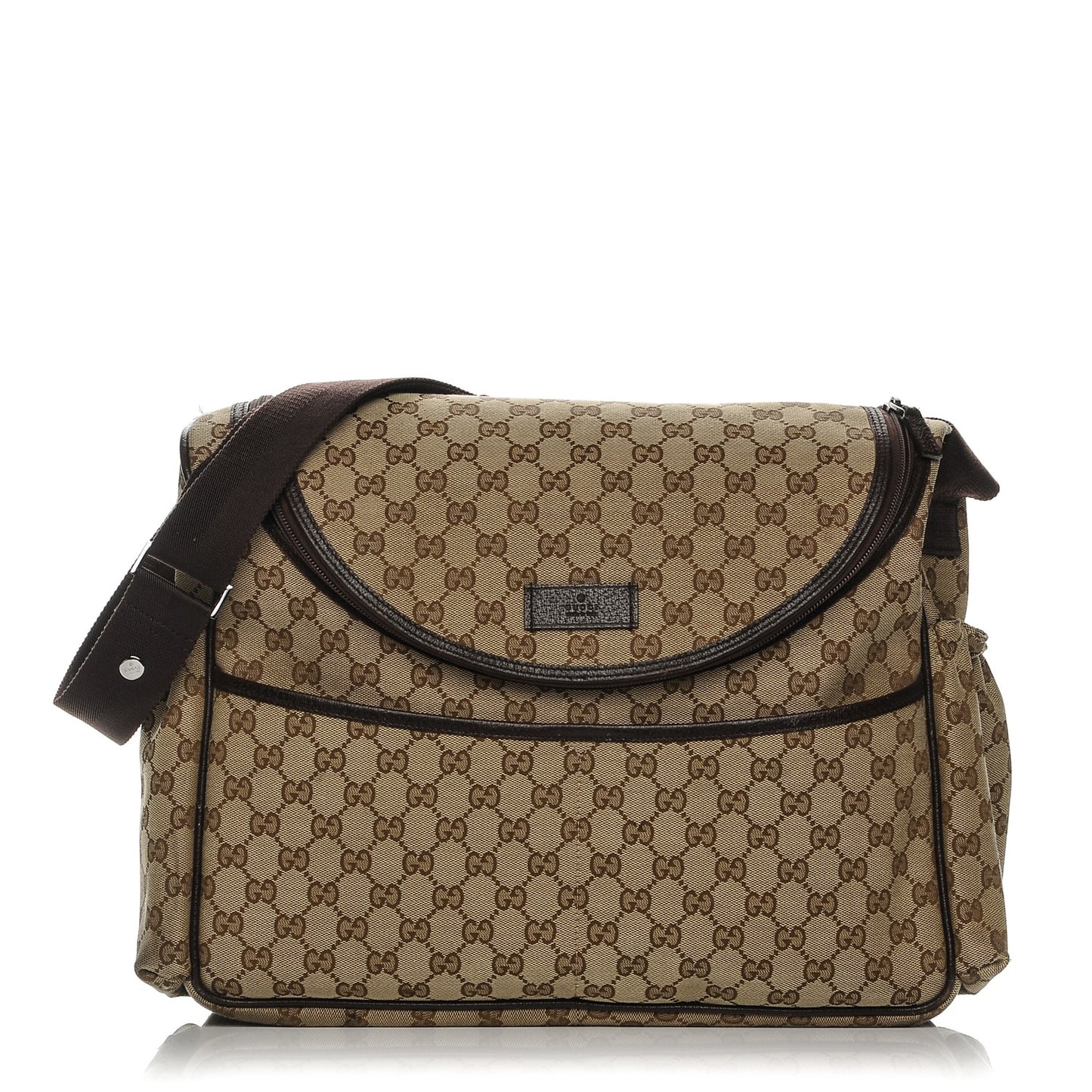 Monogram Natural Pigskin Large Diaper Bag Beige Ebony Cocoa Dark Chocolate
