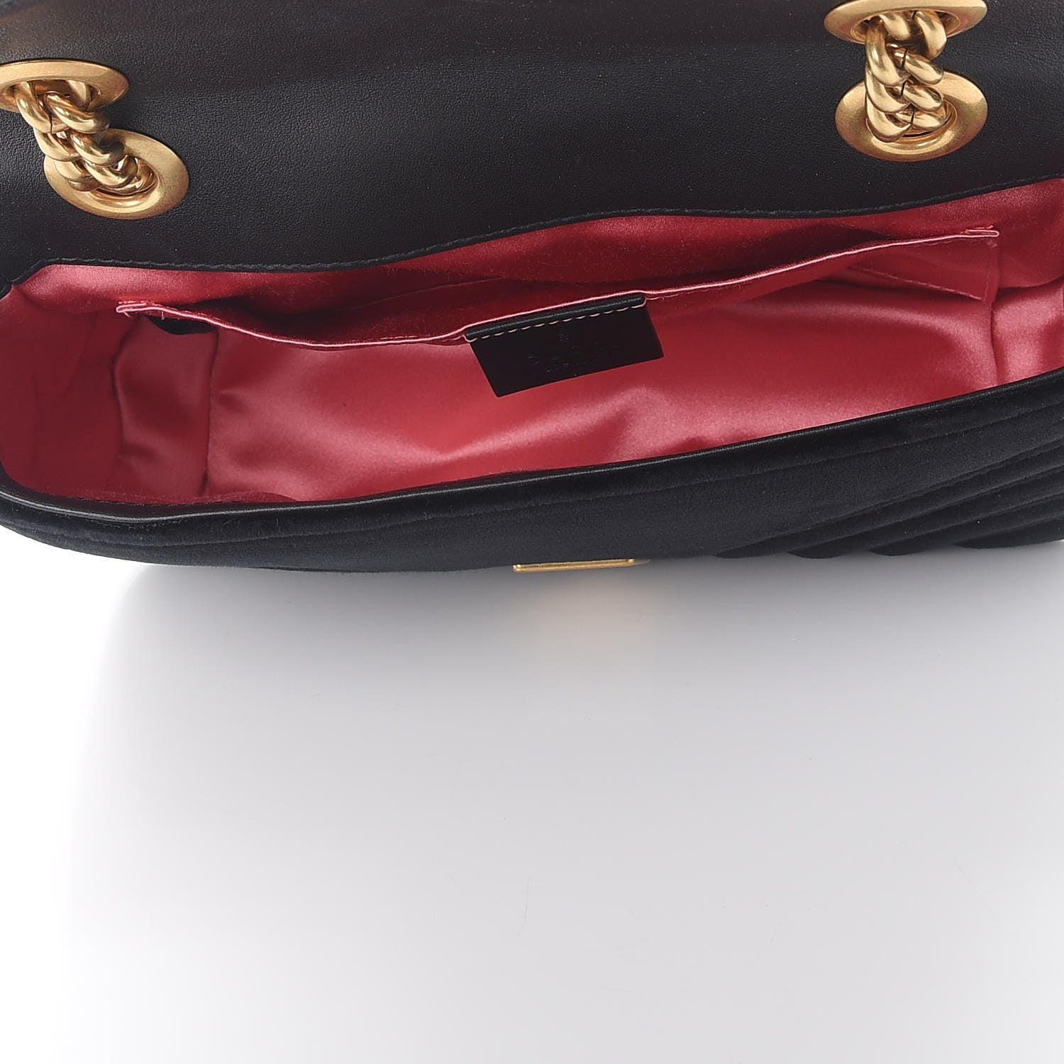 Gucci Velvet Matelasse Mini GG Marmont Shoulder Bag Black 6 of 9