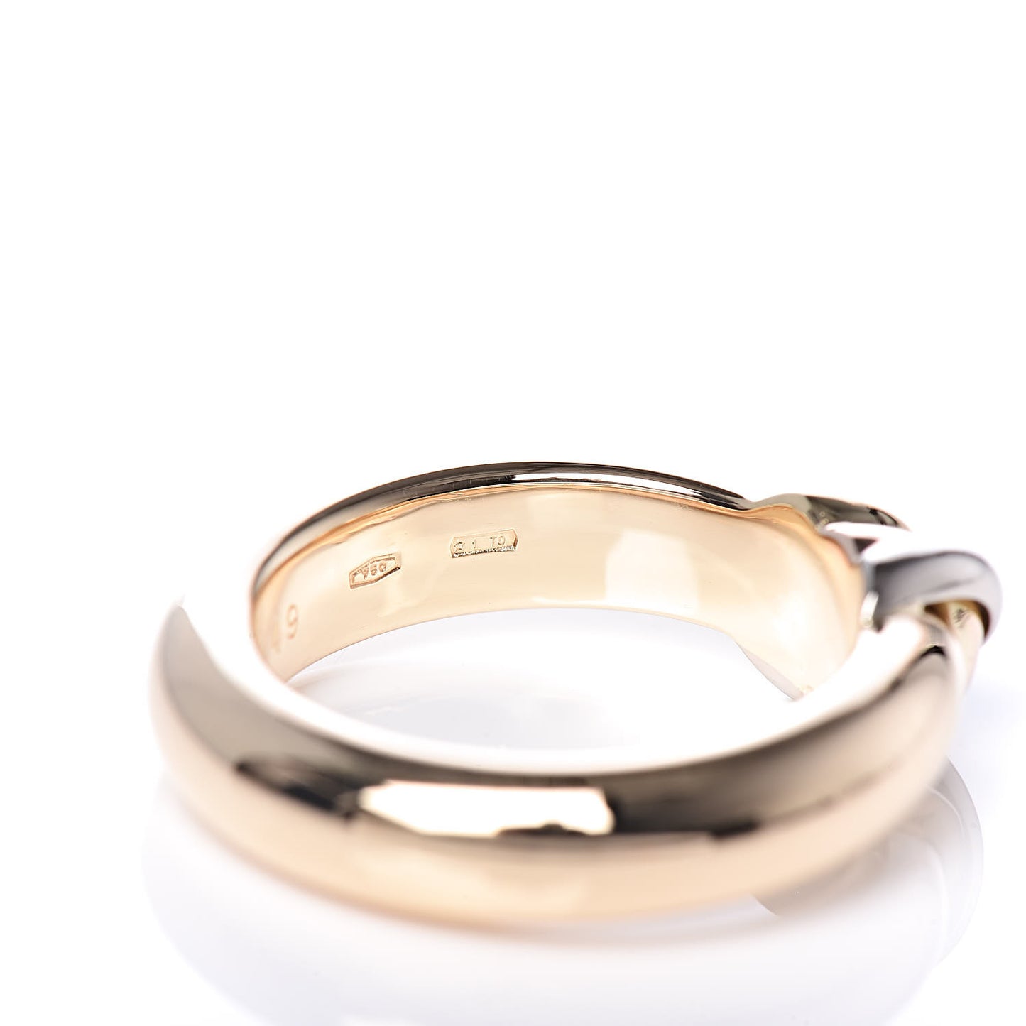 18K Yellow White Pink Gold Trinity Band Ring 49 4.75