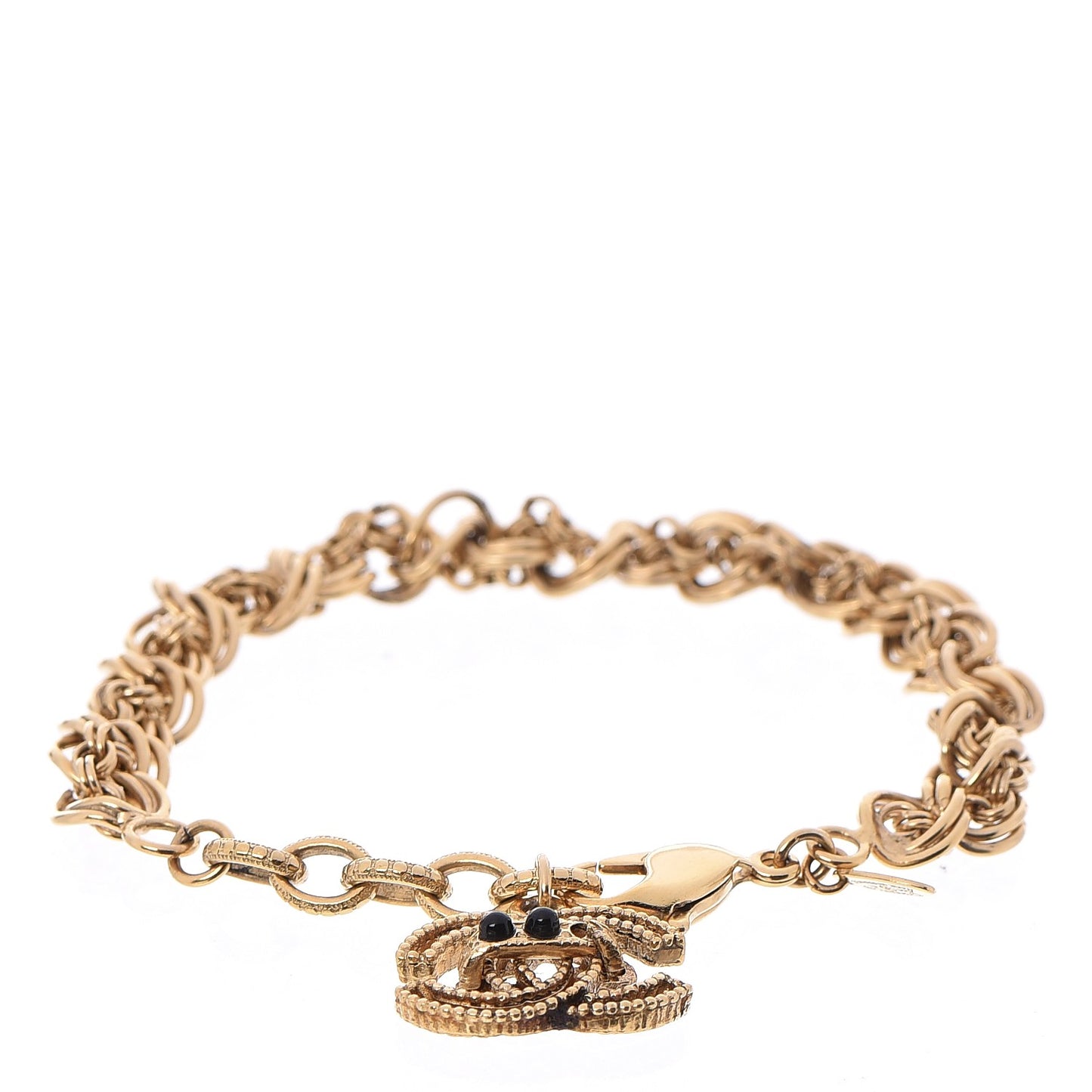 Chain Beaded CC Bracelet Gold