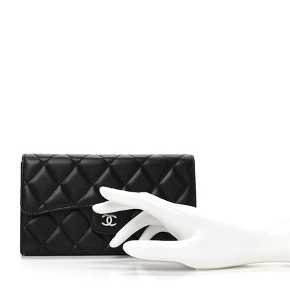 Chanel Lambskin Quilted Large Flap Wallet Black 2 of 10