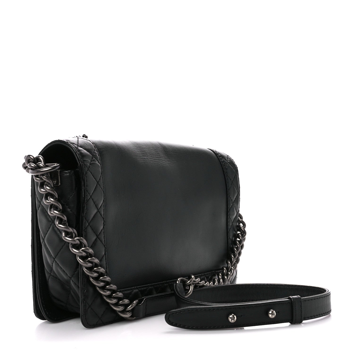 Chanel Calfskin Enchained Medium Boy Flap Black 3 of 11