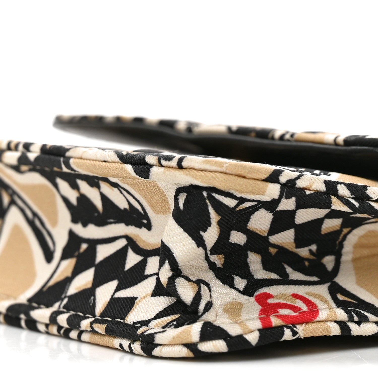 Chanel Canvas Check Flag Printed CC Clutch With Chain Beige Multicolor Beige Multicolor 10 of 10
