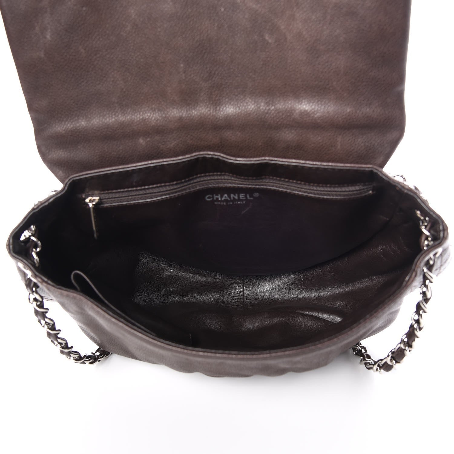 Chanel Caviar Half Moon Large Flap Dark Brown 5 of 10