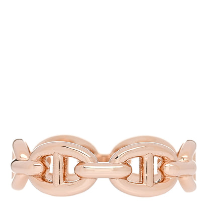Hermes 18K Rose Gold PM Chaine d'Ancre Enchainee Ring 53 6.5 1 of 7