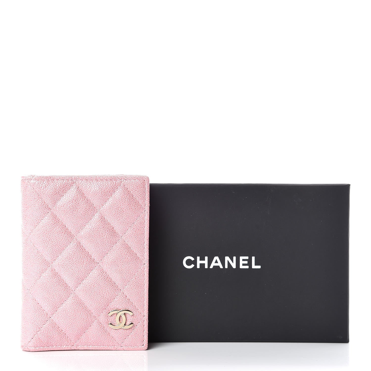 Chanel Iridescent Caviar Quilted Card Holder Wallet Rose Pink 10 of 10