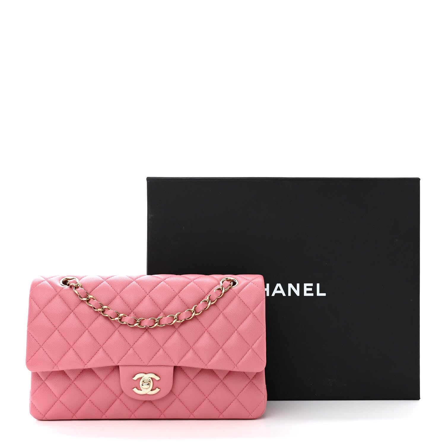 Chanel Caviar Quilted Medium Double Flap Pink 13 of 13