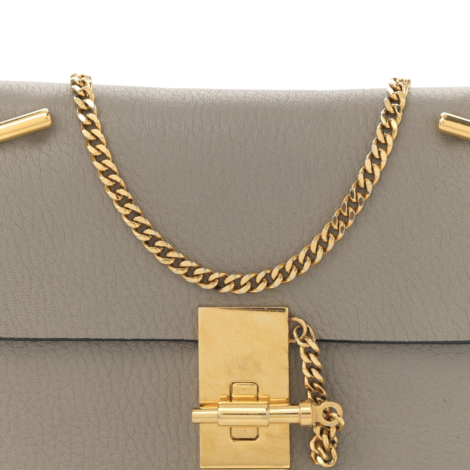 Chloe Grained Lambskin Mini Drew Shoulder Bag Motty Grey 7 of 10