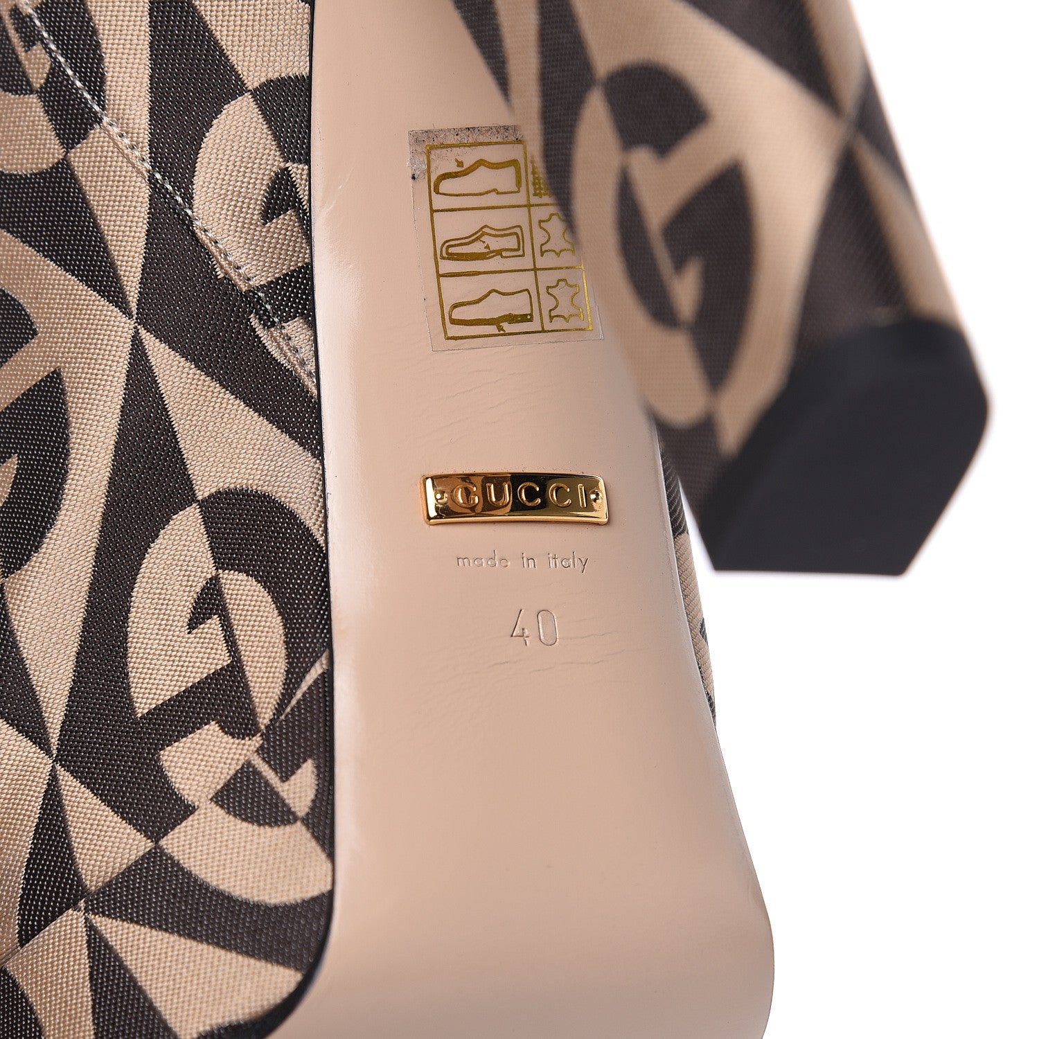 Gucci Fabric G Rhombus Print Platform Boots 40 Beige Cocoa 6 of 8