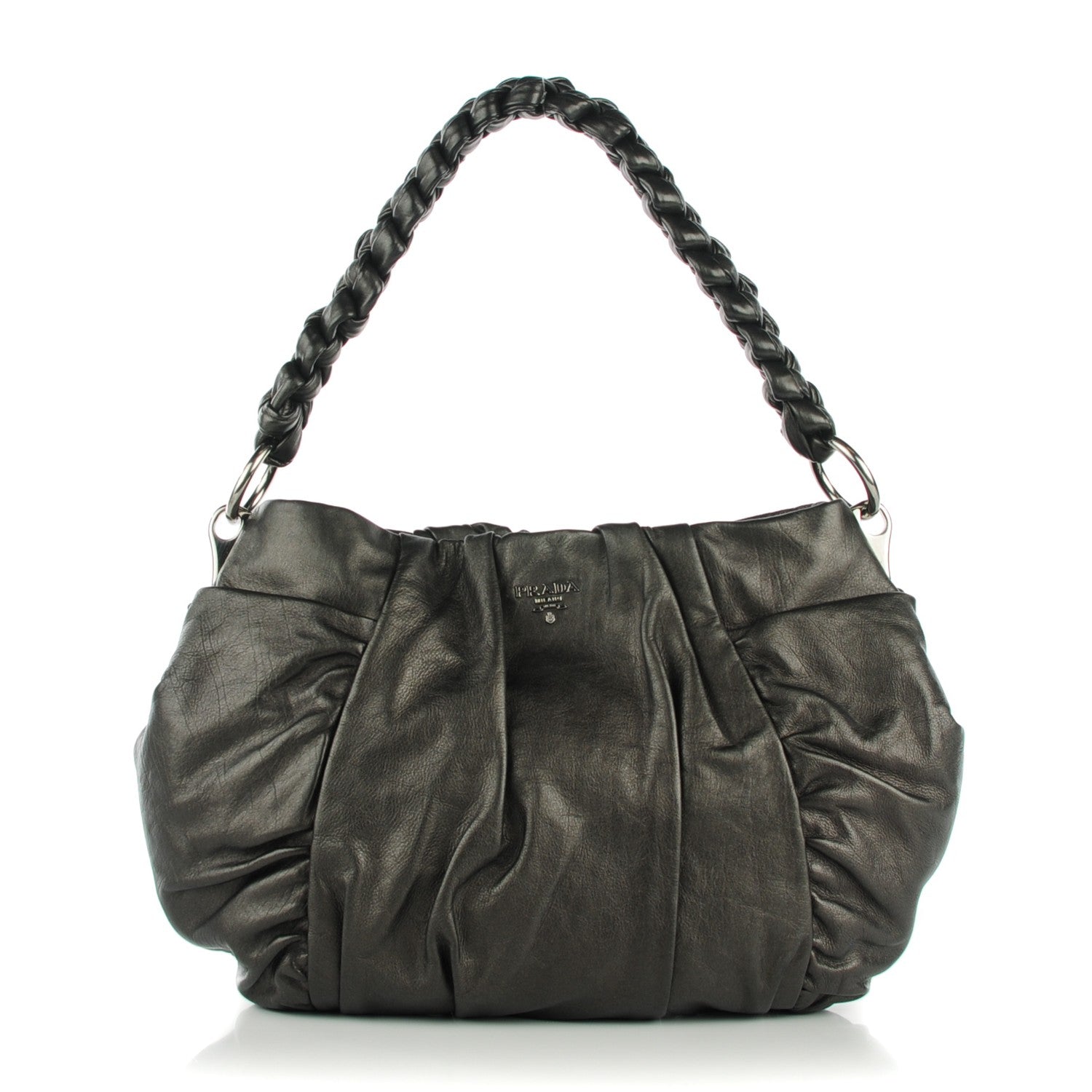 Prada Nappa Mordore Hobo Piombo 1 of 9